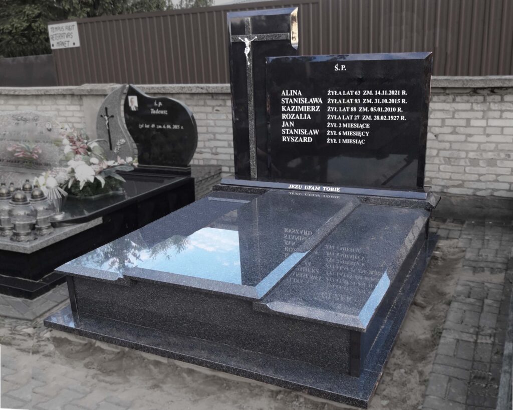 nagrobek podwójny impala ciemny z grubą fazą Siedlce