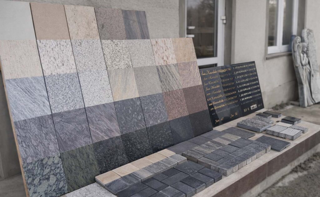 Wybór kamienia na nagrobek – próbki materiałów